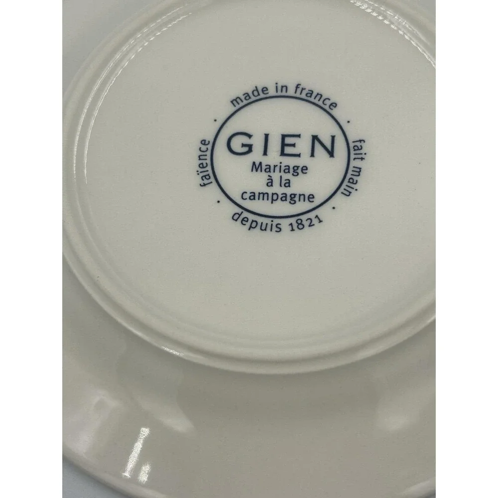 Gien Mariage à la campagne Faience Plates Set of 6,6 in Round Made in France